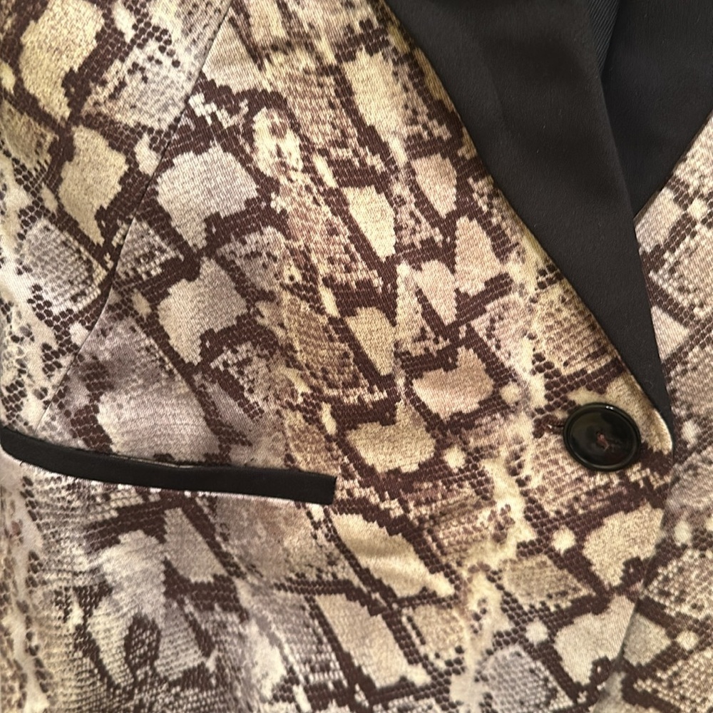 ZARA One Button Snakeskin Print Blazer Sz Small (fits more like XS) - Picture 3 of 5
